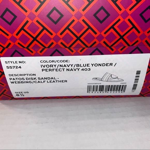 Tory Burch Patos Disk Webbing/Calf Leather Sandal NWT - Picture 8 of 11